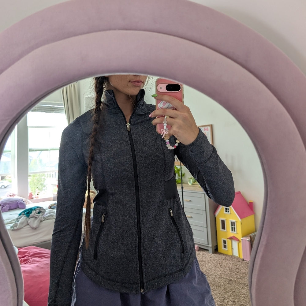 Women's Dark Gray Athletic Zip Up Jacket Size Medium